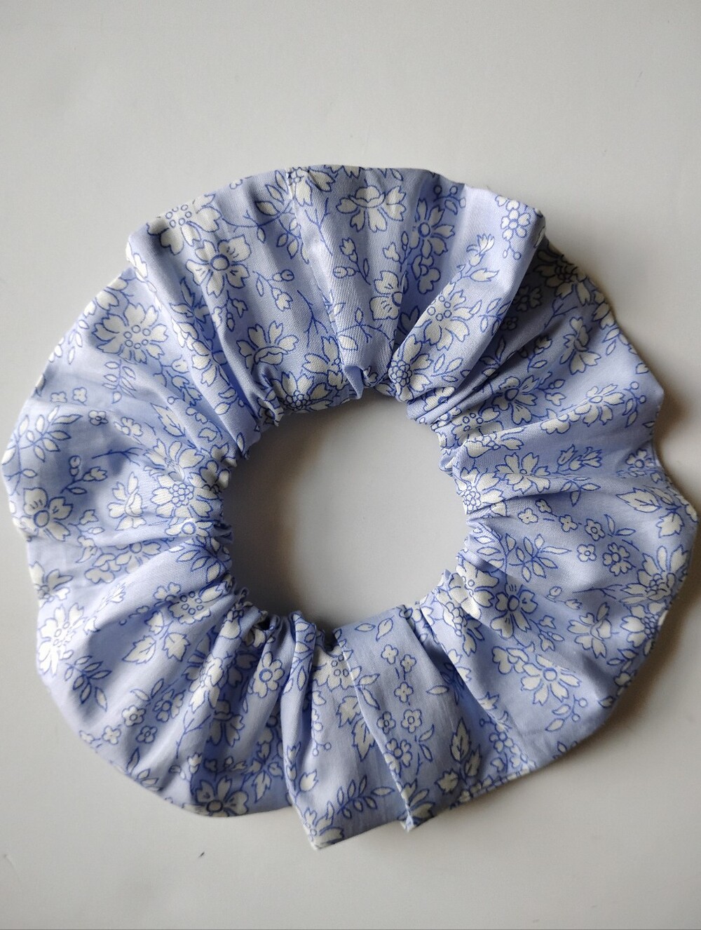 Liberty Art Fabric Tana Lawn Scrunchie Capel Blue Micro Floral Classic Bespoke